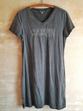 539a. gray Calvin Klein Jeans short sleeve v neck t-shirt dress, M